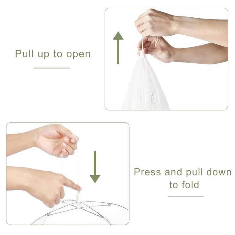 Onarway Food Covers for Outside Mesh: 3 Pack 14 Inch Pop Up Fine Fly Net for Fruit - Collapsible Screen Umbrella Food Tent for Outdoor Picnic Party BBQ - Image 5